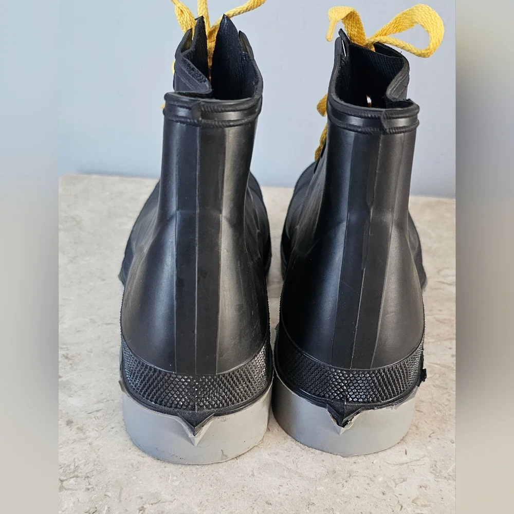 Bata Steel Shank Rubber Boots Mens Size 7 Black Yellow ANSI Z41 PT99 Military